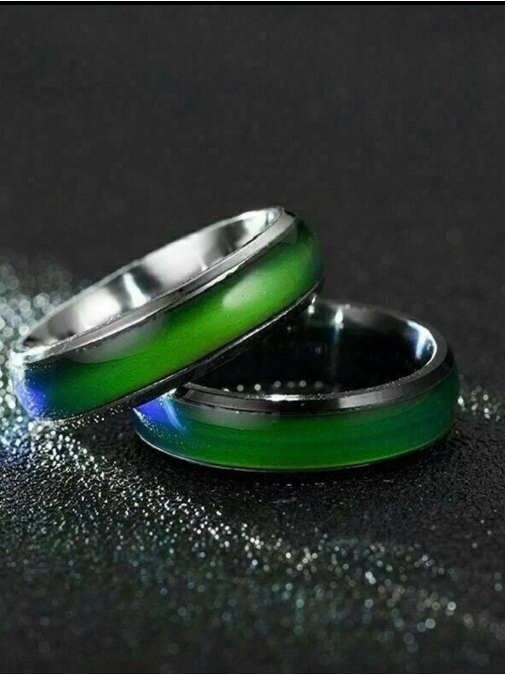 2 Mood Rings For couples - color changing - 12 different colors